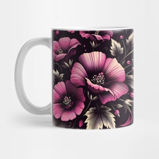 Magenta Floral Illustration Mug